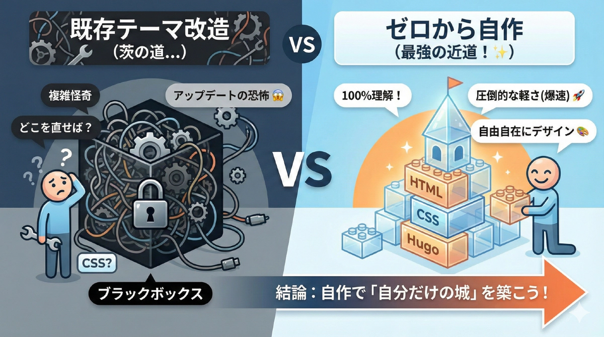 【コラム】なぜ「既存テーマの改造」ではなく「自作」なのか？