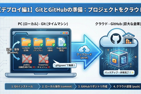 【Hugoデプロイ編0】静的サイトを世界へ公開する2つの方法(手動と自動)