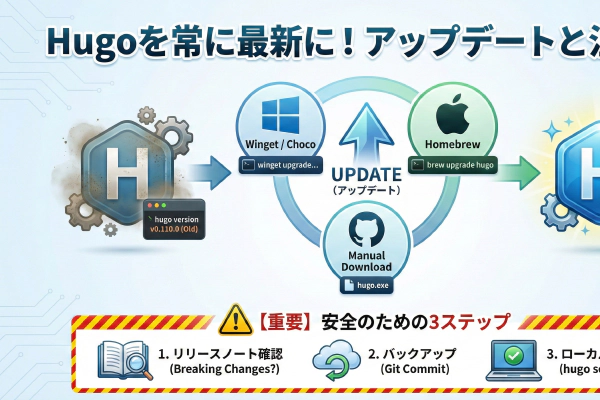 【Step 2】Hugoで新規サイトと自作テーマを作成するコマンド(new site / new theme)