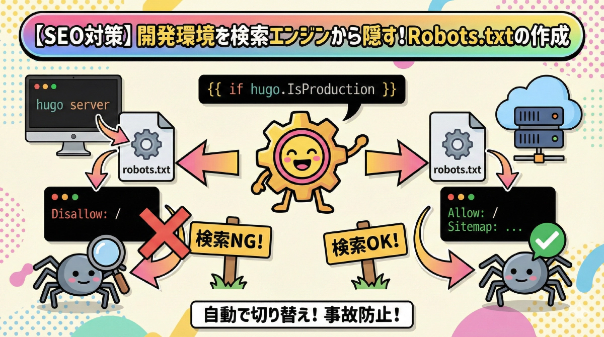 【Hugo設定】開発・テスト環境を検索エンジンから隠すrobots.txtの自動切り替え