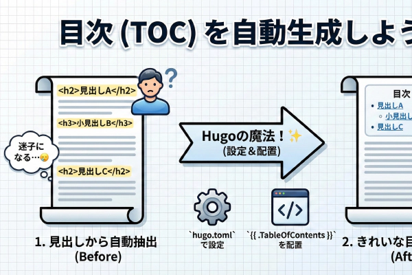 【Hugoカスタマイズ】「前の記事」「次の記事」へのリンクを自動表示する方法